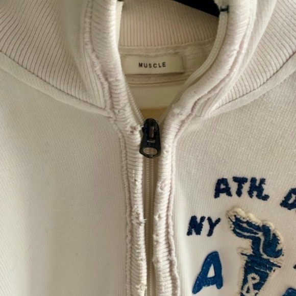 Abercrombie & Fitch White and Blue Zip Up Sweater - Picture 4 of 9